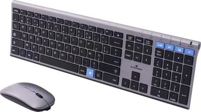 Produktbild von Tastatur und Maus Set kabellos BLUESTORK GRAPHEME, AZERTY, Metall, Leise, Scheren-Tasten