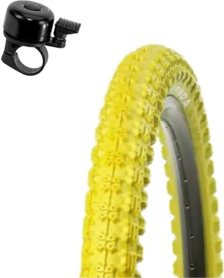 Produktbild von 1 x Kenda 20" BMX K-50 Fahrradreifen in Gelb 57-406 (20 x 2,125) inkl. maxxi4you Fahrradklingel