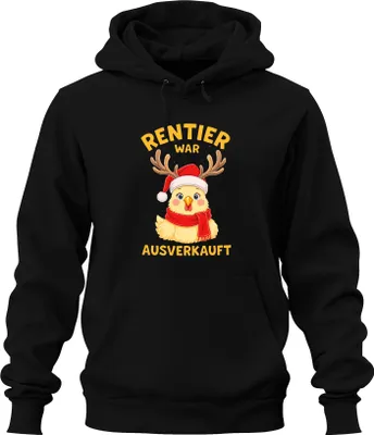 Produktbild von Rentier war t lustig Küken Weihnachten Santa Geschenk Uni Hoodie Kapuzenpullover, Schwarz, XXL