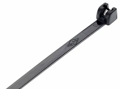 Productafbeelding van 1000 kabelbinders met metalen sluiting, zwart, 3,5x140 mm, geschikt voor gebruik in de winkel, stabiel, UV-bestendig