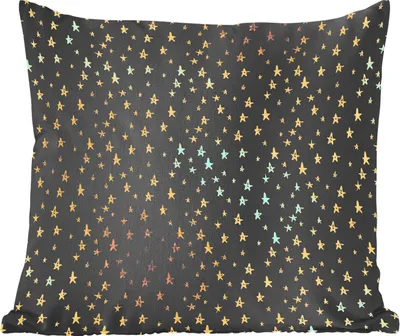 Produktbild von MuchoWow® Zierkissen Sofakissen Wohnzimmer Dekokissen 45x45 cm Muster - Sterne - Gold - Schlafpolster - Polster für das Sofa