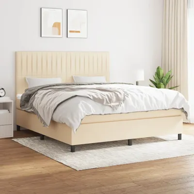 Produktbild von CLORIS Boxspringbett - mit Matratze - Creme 160x200 cm Stoff - Klassische Betten LL0000174538
