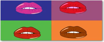 Produktbild von Tulup® Glas-Bild Wandbild aus Glas - 125x50 - Wandkunst - Wandbild hinter gehärtetem Sicherheitsglas - Dekorative Wand für Küche & Wohnzimmer  - Teenager - Bunte Lippen - Mehrfarbig