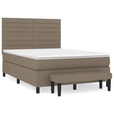 Produktbild von Boxspringbett mit Matratze Taupe 140x200 cm Stoff