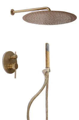 Produktbild von Duschset, Handbrause und Regendusche, stilvolles Gold-Finish, Gold