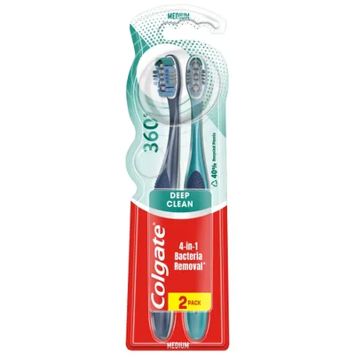 Zdjęcie produktu dla Colgate 360 Deep Clean Szczoteczki Do Zbw rednie 2 Sztuki