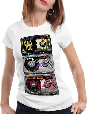 Produktbild von style3 Disco Tape T-Shirt Damen, Farbe:Weiß, Größe:M