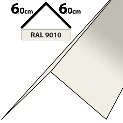 Produktbild von 2m Winkelblech Kantblech Kante Blechwinkel pulverbeschichtetes 0,5mm Zuschnitt 12cm RAL-9010 Weiß