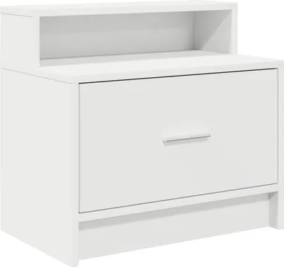 Image de Table de chevet avec tiroir blanc 51x31x47 cm