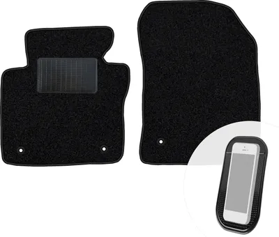 Produktbild von moto-MOLTICO Vorne Fußmatten Auto Velours Autoteppiche Schwarz Automatten Set 2-teilig passend für VW Caddy II 2003-2020