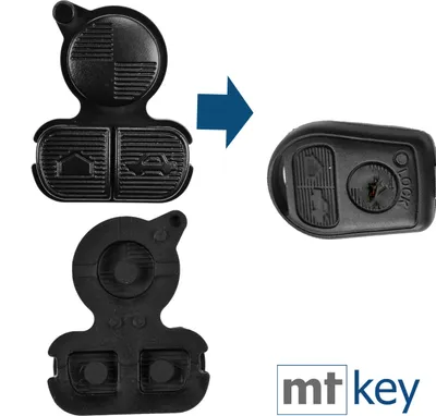 Produktbild von Auto Schlüssel Tasten Set 2X Tastenfeld kompatibel mit 3 Tasten BMW Funk Schlüssel E36 E31 E38 E40