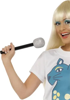 Image de Smiffys - Paillettes - Microphone SM3283 (taille unique) (Argent/noir)