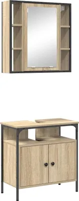 Immagine prodotto di Set di mobili per il bagno 2 pcs Marrone Legno multistrato
