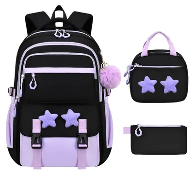 Productafbeelding van 3-Delige Meisjes Lunchbox Set met Rugzak en Pennenzak