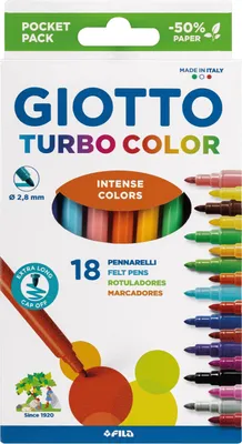 Image de Giotto Turbo Color F073400 Marqueurs lavables à pointe fine Multicolore 18pcs Eco-friendly