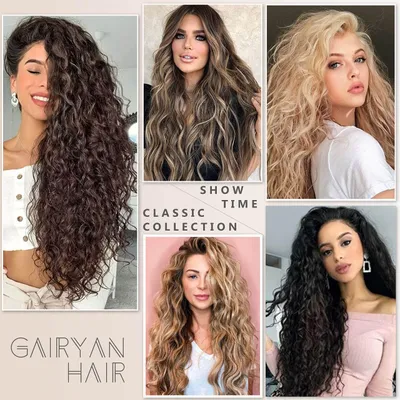 Imagen del producto de Extensiones de clip para cabello ondulado, 6 piezas, 50 cm, para alargar el cabello