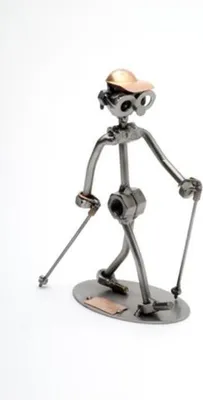 Obrázek produktu pro Kovová figurka pro nordic walking, ručně vyrobená, dekorace, tip na dárek