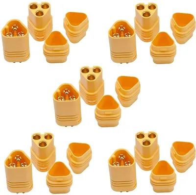 Produktbild von 5 Paare MT60 Stecker und Buchse 3,5 mm | Hochwertige Verbindungen für RC Modellbau Lipo, Geeignet für RC Lipo Batterien, Gelb, Kunststoff