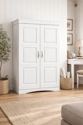 Produktbild von Aktenschrank 78x36x124 Büroschrank Landhausstil weiß mdf Nachbildung #443