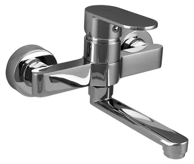 Immagine prodotto di Miscelatore da cucina a parete, finitura cromata, bocchetta da 15 cm, modello Casa CR-1415-CS, marca Aquanello