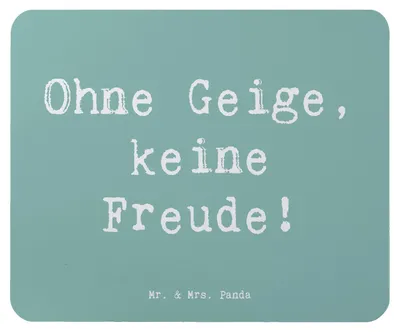 Produktbild von Mr. & Mrs. Panda Mouse Pad Spruch Geige Freude - Meeresbrise - Geschenk, Musiker, Lernen, Mousepad, Kammermusik, laptop, Musikinstrument, Violine, mousematte, Musik