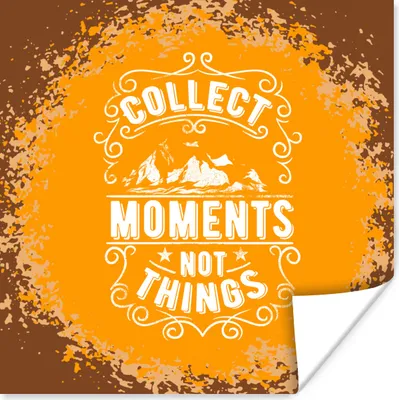 Produktbild von MuchoWow® Poster Jahrgang - Berg - Text 100x100 cm - Babyzimmer