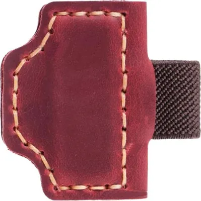 Produktbild von INF Premium Leder Magnetischer Stifthalter - Handgefertigte Stiftklemme für Notizbücher Weinrot