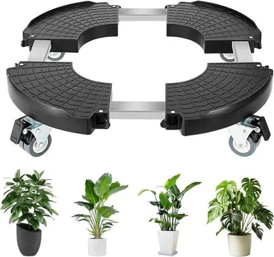 Produktbild von Verstellbarer Pflanzenwagen 360° drehbare Räder 300KG Tragkraft Innen Außen