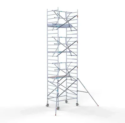 Imagen del producto de Andamio con barandilla lateral - Altura de trabajo: 8,2 metros - Plataforma: 190 x 135 cm - Aluminio
