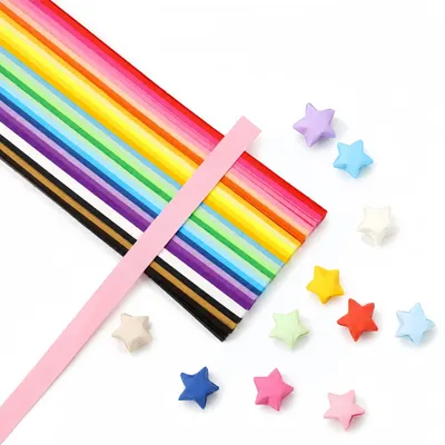 Origami-Sterne 1350 Stück, doppelseitig, 27 Farben, 24 cm