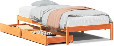 Productafbeelding van vidaXL Massief houten bed zonder matras, wasbruin, 100x200 cm, van grenenhout