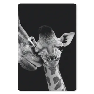 Produktbild von MuchoWow® Mauspad Mousepad Tiere - Schwarz - Weiß - Giraffe - Porträt 40x60 cm - Mousepads - Maus Mat - Pad - Mausunterlage - Schreibtisch Accesoire