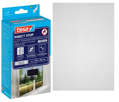 Produktbild von tesa Insect Stop Klett Fliegengitter Open/Close Premium - 130 cm x 150 cm