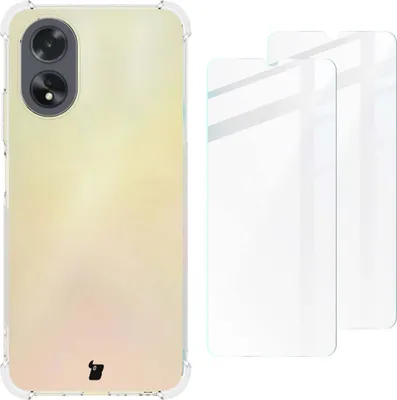 Produktbild von Bizon Case Clear Pack Hülle + 2x Glas für Oppo A38 4G, transparent