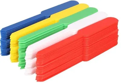 Produktbild von Pflanzenschilder - 500 Stück - 12x1,5 cm - Pflanzenspitze - Pflanzenschilder - Kräuteretikett - Pflanzenschild - Pflanzenspitze - Pflanzentafel - für Innen und Außen - 5 Farben - PP Kunststoff