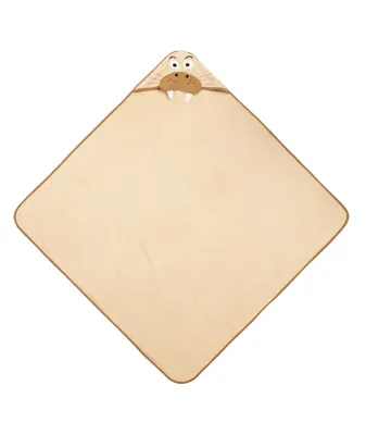 Produktbild von Sensillo - Baby-Handtuch mit Kapuze 100x100cm, Baby-Bademantel, Walross - Beige