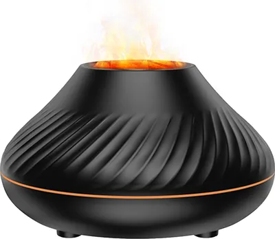 Produktbild von Flammen-Nebel-Luftbefeuchter Aromatherapie-Diffusor fuer aetherische oele mit 7-Farben-Nachtlicht, leisem, automatisch abschaltbarem USB-Luftbefeuchter fuer Zuhause, Buero, Schlafzimmer, Babyzimmer