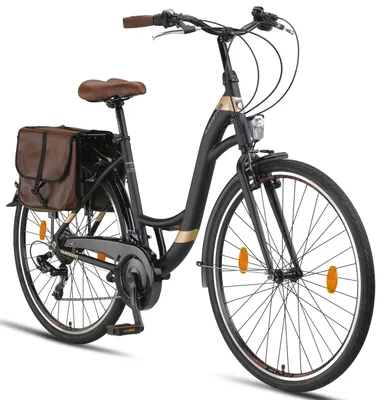 Produktbild von Licorne Bike Stella Plus Premium City Bike in Zoll Aluminium Fahrrad für Mädchen, Jungen, Herren und Damen - 21 Gang-Schaltung - Hollandfahrrad