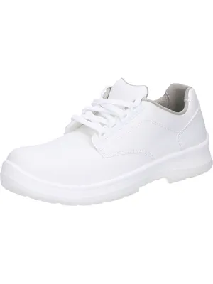 A single white safety shoe is shown against a white background.
