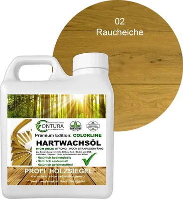 Produktbild von Contura 1 Liter FARBIGES Hartwachsöl Colorline Premium Hartwachs - 02 Raucheiche
