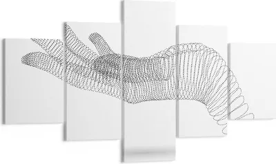 Produktbild von Bild auf Leinwand - Leinwandbild - 5 Teile - Hand Grafik weiß - 125x70cm - Wand Bild - Wanddeko - Wandbilder - Leinwanddruck - Bilder - Wanddekoration - Leinwand bilder - Wandbild - EA125x70-4427