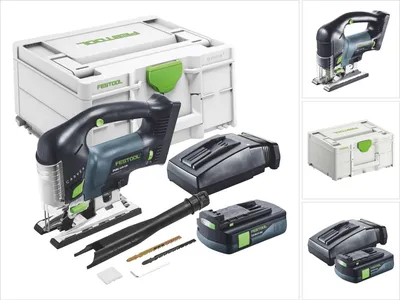 Image de Festool CARVEX PSBC 420-Basic Scie sauteuse pendulaire sans fil 18 V 120 mm Brushless + 1x batterie 3,0 Ah + chargeur + Systainer