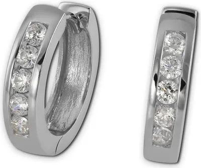 Produktbild von SilberDream Creolen für Damen 925 Silber weiß Zirkonia Ohrringe 15mm SDO0045WJ