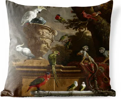Produktbild von MuchoWow® Outdoor Kissen - Die Menagerie - Melchior d'Hondecoeter - 45x45 cm - Wetterfest - Lounge Kissen - Fotokissen - Dekoratives Kissen