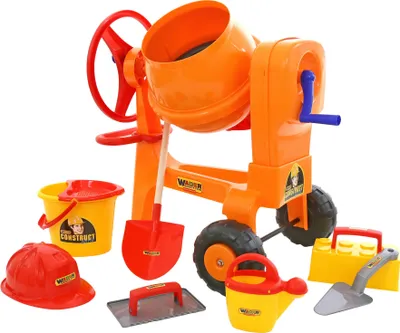 Produktbild von WADER Baustellen-Set Mischmaschine Betonmischer mit Maurer Eimergarnitur 8-tlg.