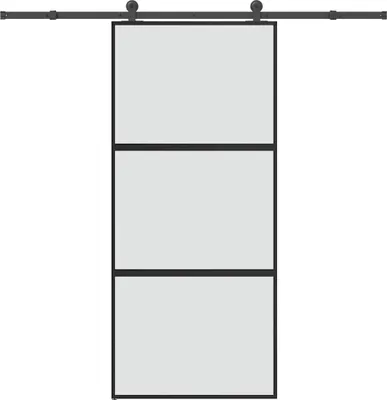 Obrázok produktu pre Posuvné dvere s kovaním tvrdené sklo a hliník úzke 90x205 cm