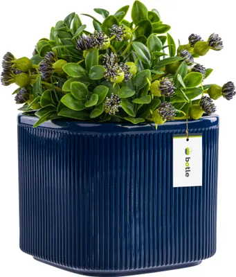 Produktbild von Blumentopf Blumenübertopf Gehäuse Dunkel Blau 14,5 cm H13,5 cm Glanz Oberfläche Modern Glamour