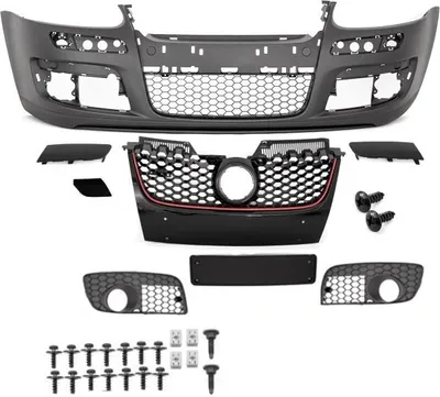 Produktbild von STOßSTANGE Vorne SET + GITTER + ZUBEHÖR KOMPLETT + ABE für VW Golf 5 V UMBAU GTI