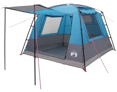 Image de Tente de réception vidaXL bleue, 10 personnes, polyester 185T avec revêtement PU