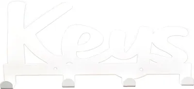 Produktbild von Wandhaken Schriftzug Cook / Keys weiß inkl. Befestigungsmaterial , Ausführung:Keys